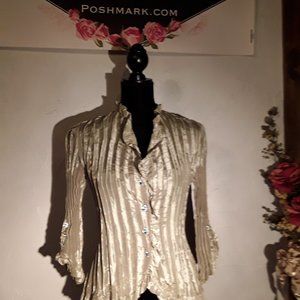 NEW MSK Petite Light Lime Green Pleated top: PM